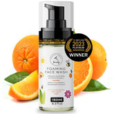 The Natural and Organic Family Kids Foaming Face Wash bottle closeup for gentle cleansing