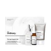 The Ordinary Age Support Set face serum bottle highlighting peptide-powered skin firming