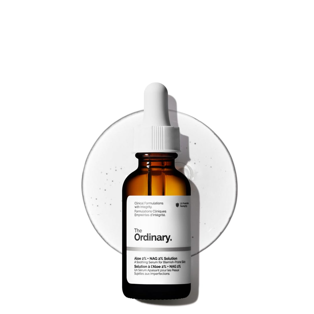 The Ordinary Aloe 2% + NAG 2% en bote, hidratación suave para piel sensible.