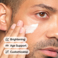 Applying powder mixture to the face as part of nightly routine.