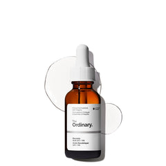 The Ordinary Mandelic Acid 10% + HA, botella vertido, exfoliación suave para claridad de piel.