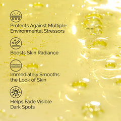 The Ordinary etiqueta del envase, informa presencia de vitamina C y antioxidantes.