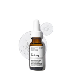 The Ordinary Multi-Peptide Eye Serum crow feet close-up shows smoother eye contour.