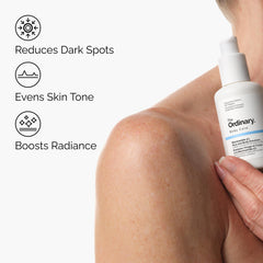 Aplicación de The Ordinary Niacinamide 5% en rostro y cuello para suavizar textura.