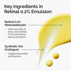 The Ordinary Retinal 0.2% Emulsión: textura sérum que refina tono y luminosidad.
