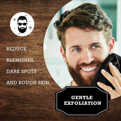 The Rustic Man terry cloth side offers absorbent, quick-drying cleansing.