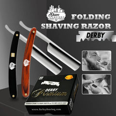 Close-up of Derby Premium single edge blade edge for precision shaving.