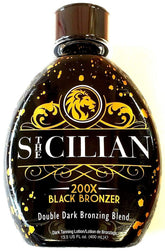 The Sicilian 200X Dark Bronzer bottle showing premium formula for a deep bronze glow