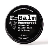 The Tallowed Truth F-Balm ingredients close-up showing nourishing tallow