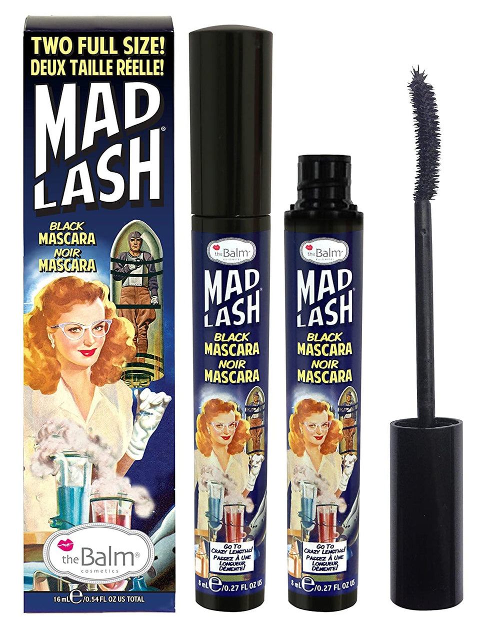 theBalm Mad Lash mascara wand close-up for dramatic volume