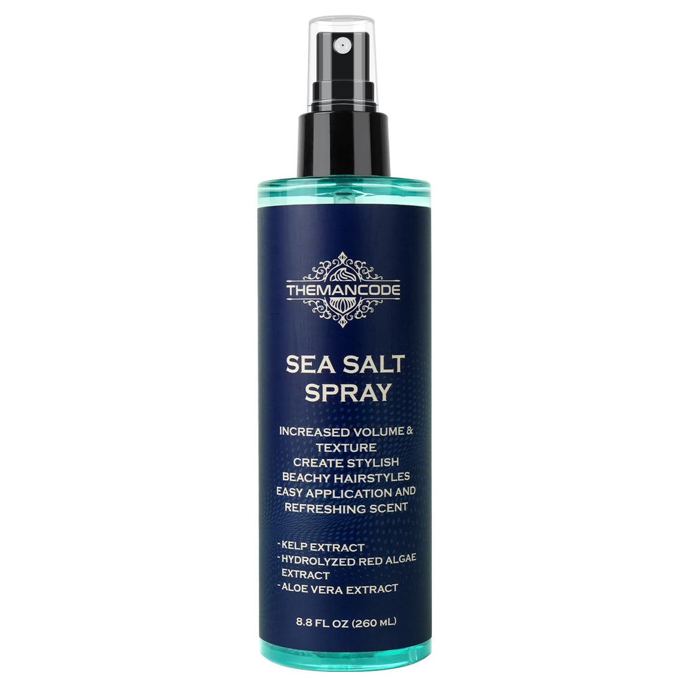 THEMANCODE spray de sal marina para cabello, aporta textura y volumen.