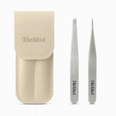 THEMOA precision tweezers with pointed tips for ultra-precise eyebrow grooming