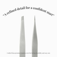 THEMOA stainless steel tweezers with protective case for travel and durability