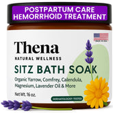 THENA Natural Wellness Sitz Bath Soak packaging with organic ingredients for postpartum care