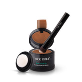 Thick Fiber Root Touch Up Set powder being applied for instant hairline concealment