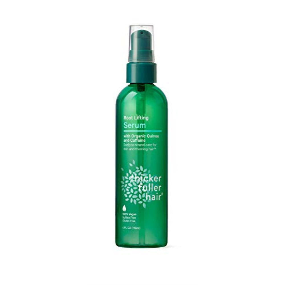 Thicker Fuller Hair suero levantador de raíces en botella verde para más volumen