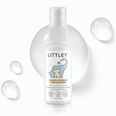 Botella Littley de 2 oz con HOCl para limpieza rápida de manos.