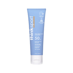 ThinkSport SPF 50 Mineral Sunscreen, envase de 3 oz, protección diaria para piel activa.