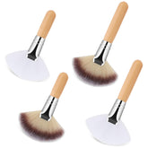 Thinp four-piece facial fan brush set with soft bristles for precise makeup application