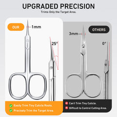 THRAU Cuticle Scissors curved blade designed to reach tough angles.