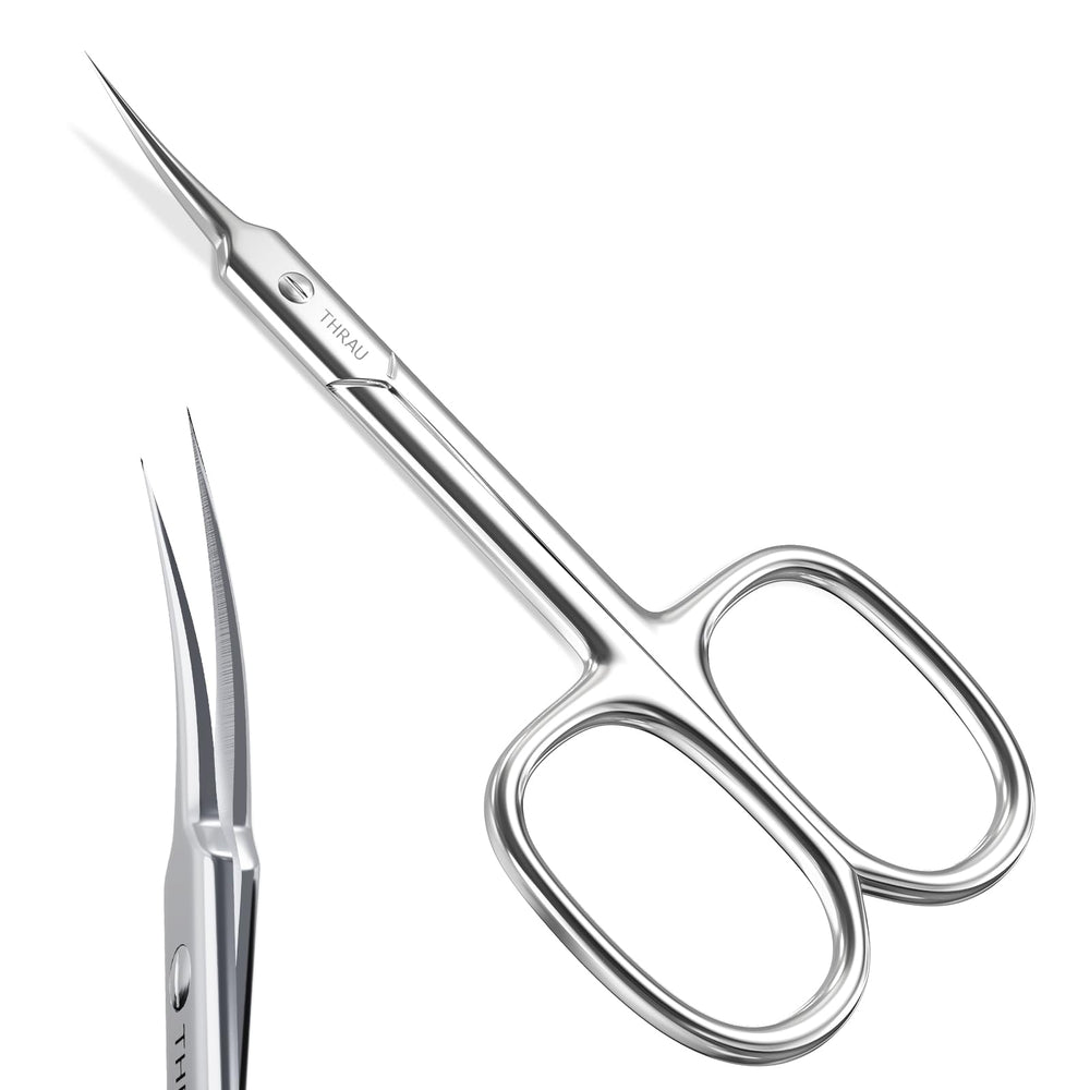 THRAU Cuticle Scissors with a precision blade for clean, precise trims.