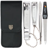 Three Swords Germany manicure kit case with complete nail care tools for home use.