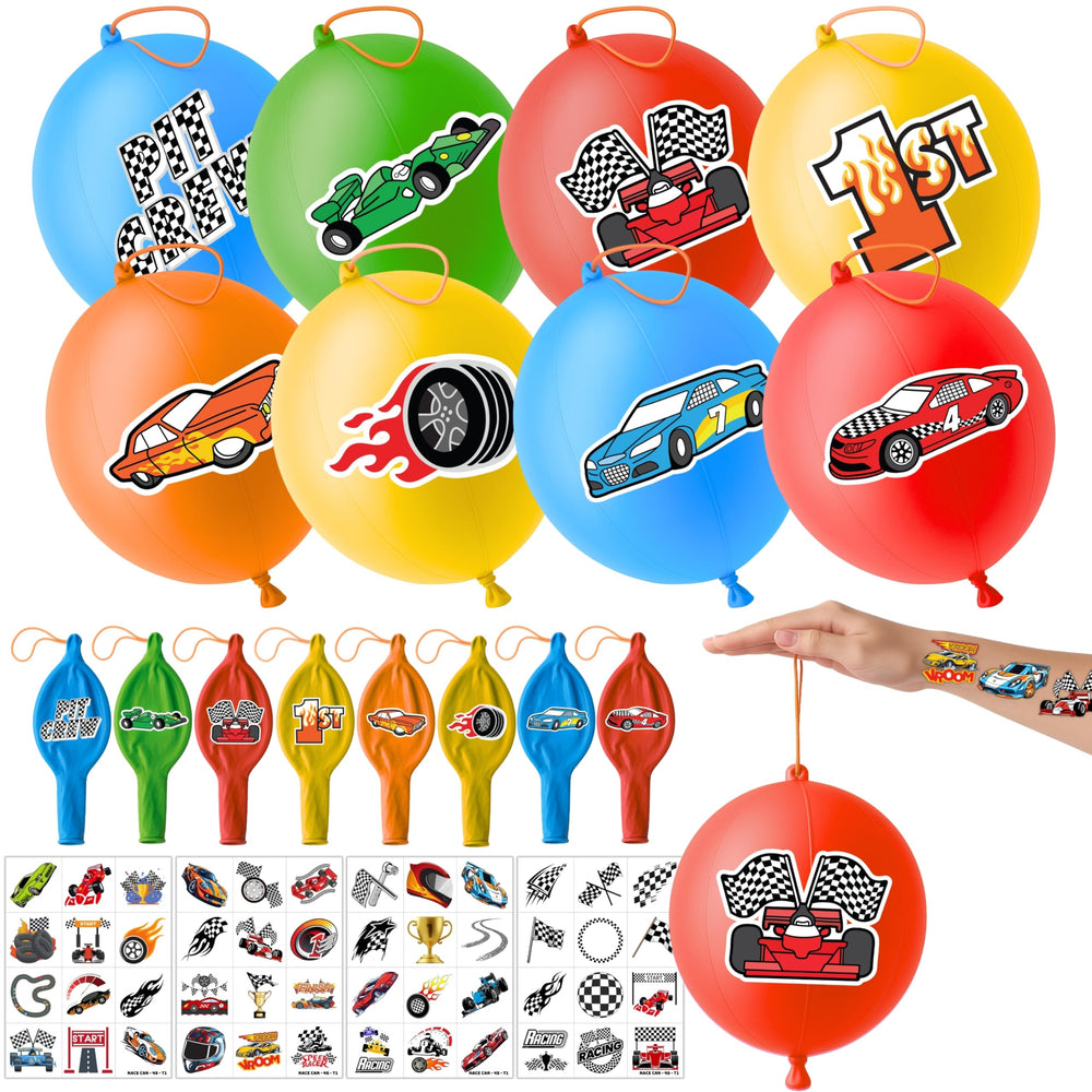 Pack ThuanXuanLoc con globos punch y motivos de carreras para fiestas