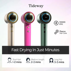 Tideway H11 1500W motor delivers fast drying with consistent airflow.