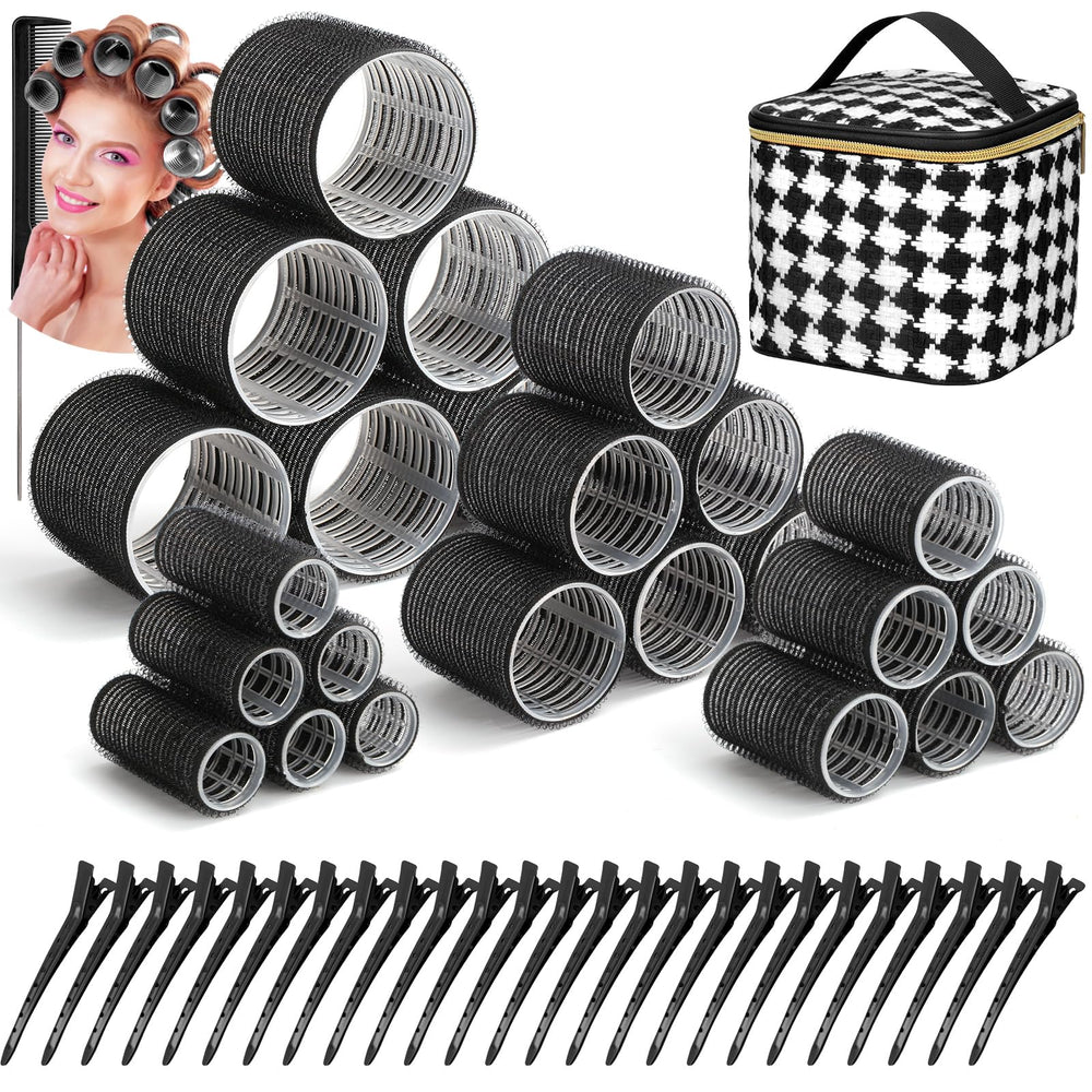 Tidponra 50pcs hair rollers set in jumbo to small sizes for versatile curls.
