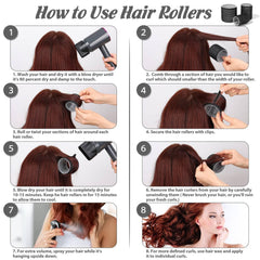 Tidponra self-grip rollers with included clips for secure pin curls.