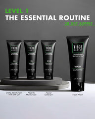 Tiege Hanley AM Moisturizer with SPF 20 protects and hydrates during the day.