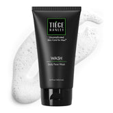 Tiege Hanley Daily Face Wash bottle offers fragrance-free cleansing for sensitive skin.