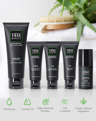 Tiege Hanley PM Moisturizer nourishes overnight and supports elasticity.