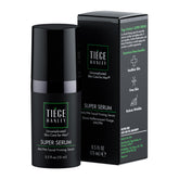 Tiege Hanley Super Serum bottle with pump for quick hydration and easy application.