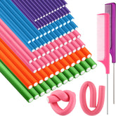 Tigeen 96-piece flexible curling rods displayed for easy no-heat styling.