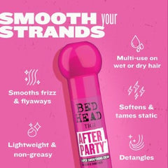 TIGI Bed Head After Party worked through mid-lengths to ends for shine