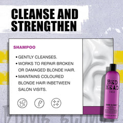 TIGI Bed Head Dumb Blonde Shampoo, protección de color para conservar tonalidades.