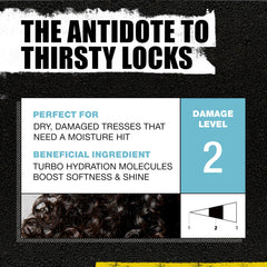 Close-up of TIGI Recovery Conditioner label highlighting moisture-rich formula