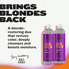 Duo Serial Blonde en estante, cuidado en casa para rubio revitalizado.