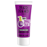 TIGI Bed Head Small Talk Thickening Cream travel bottle for on-the-go styling.