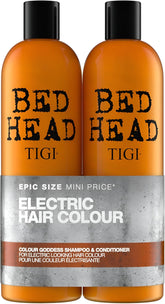 TIGI Colour Goddess shampoo bottle showing color protection and shine