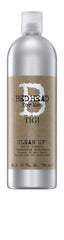 Shampoo Clean Up de TIGI para hombres: botella y efecto refrescante para la limpieza diaria