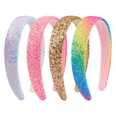 Diadema Tihebax glitter rosa: brillo vibrante para fiestas y uso diario.