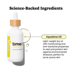 Timeless Skin Care Squalane Oil, aplicación en una gota para rostro, regula grasa moderadamente.