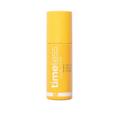 Timeless Skin Care Vitamin C Serum bottle with pump for easy application and brightening potential.