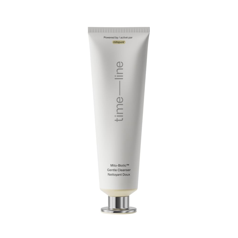 Timeline Mitopure Gentle Cleanser bottle front view for all skin types.