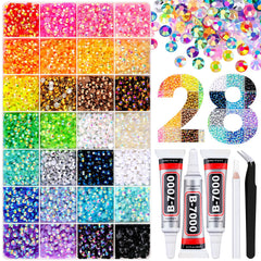 TINKRSTUFF 8500pcs resin rhinestones, 5mm, for sparkling clothing and nails.