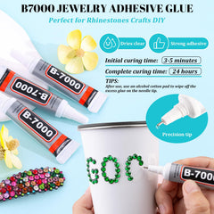 TINKRSTUFF B7000 adhesive glue with precision nozzle dries clear for durable embellishments