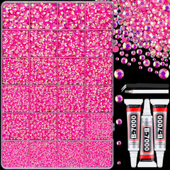 Piedras de resina Jelly hot pink AB de TINKRSTUFF para decoración de bricolaje con brillo duradero.