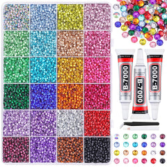 Piedras de resina TINKRSTUFF 3 mm en caja 24 rejillas para decoraciones brillantes.